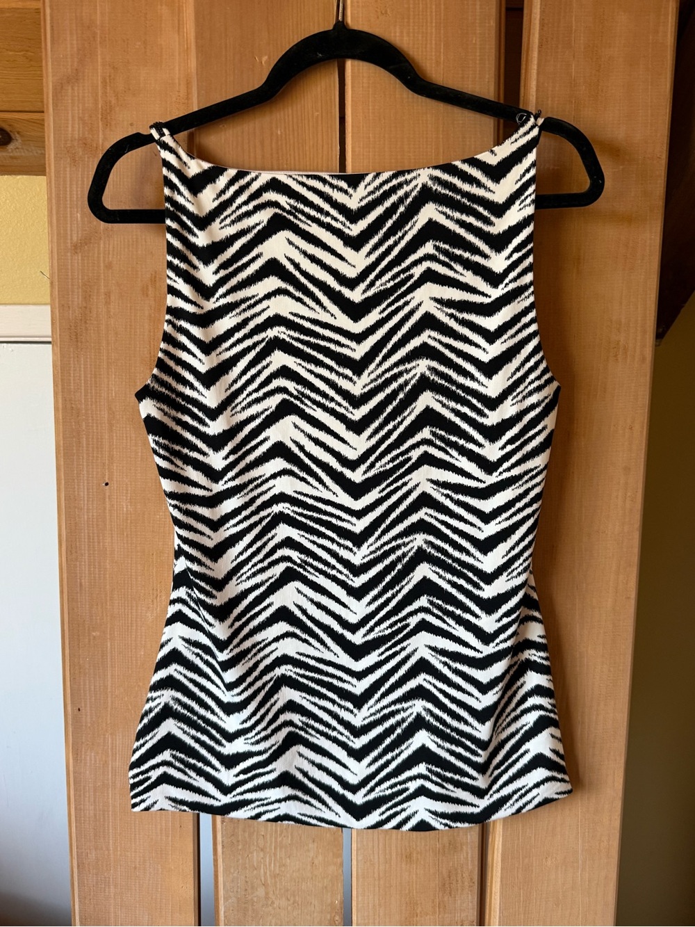 White House Black Market Zebra Print Cowl Neck Tank Top - Picture 7 of 7